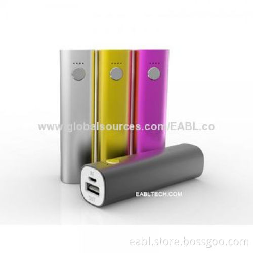 Lipstick-shaped Mobile Phone Power Bank with 2,600mAh Capacity, Aluminum Housing